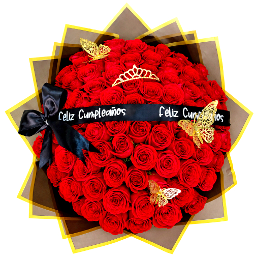Bouquet de 75 Rosas con detalles